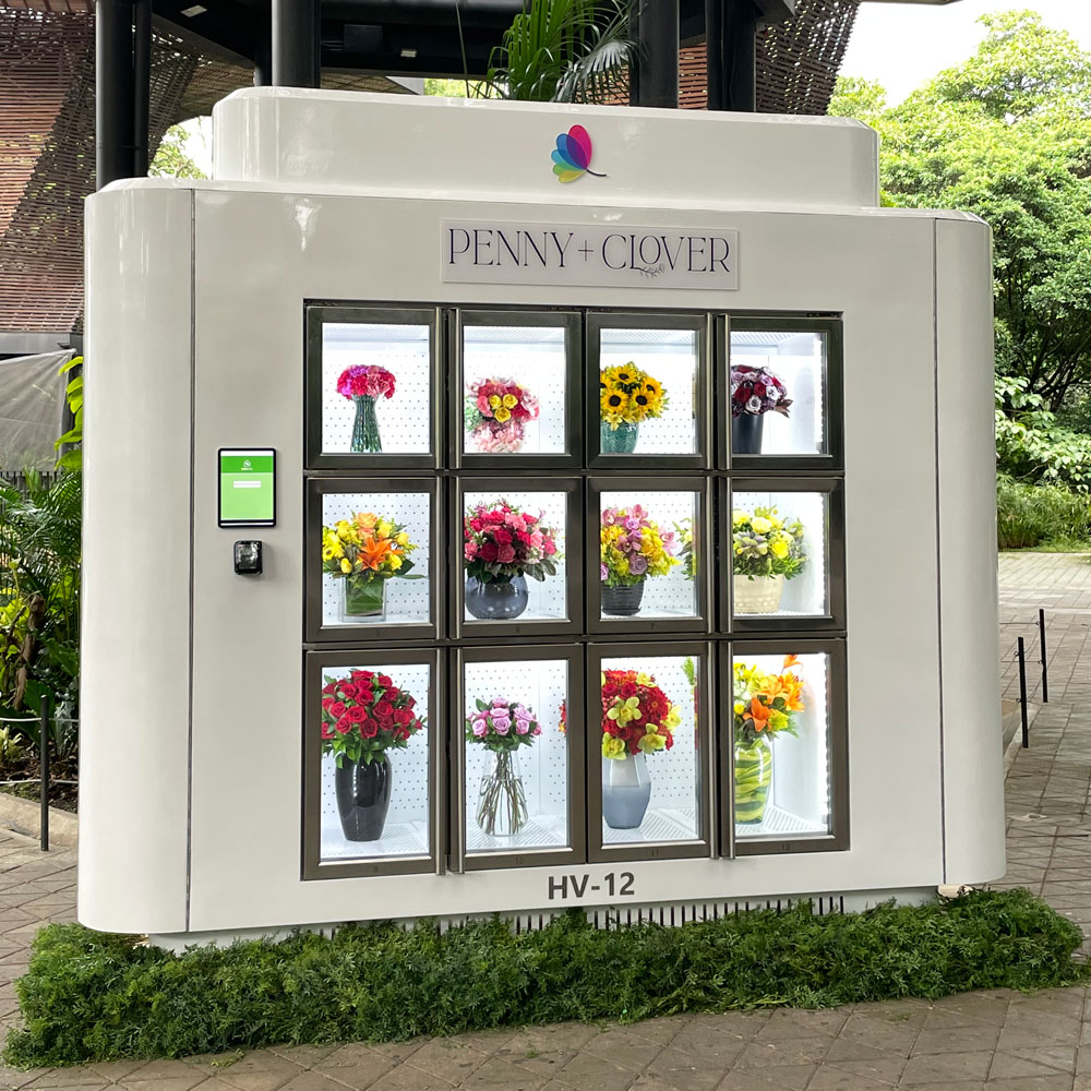 Floral vending machines in Detroit, MI supplied by Penny + Clover